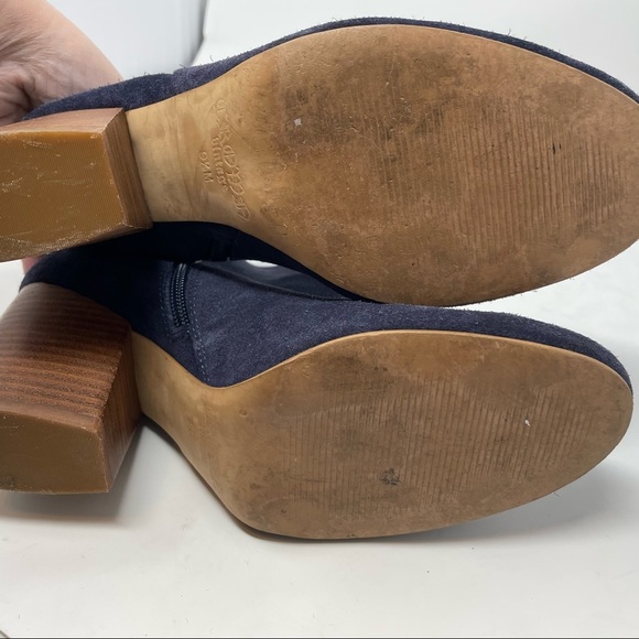 Crown Vintage Blue Suede Tashaa Ankle Boot Block Heel 9.5 - Picture 7 of 9